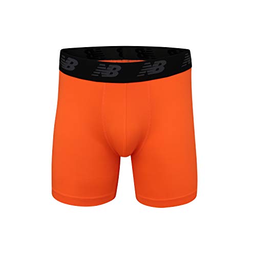 New Balance Men's Performance 5" No Fly Boxer Brief, 4-Pack, Small, Black/Dynomite/Steel/Orca - Image 2