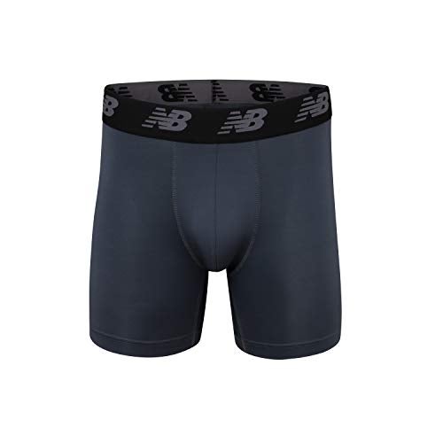 New Balance Men's Performance 5" No Fly Boxer Brief, 4-Pack, Small, Black/Dynomite/Steel/Orca - Image 3