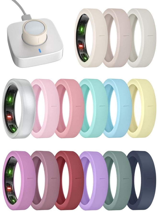 BandRain 15 Pack Ultra-Thin Ring Covers Compatible with Oura Ring Gen 4/3 Cover, Anti-Scratch Silicone Protector Accessories for Women Men - Image 1