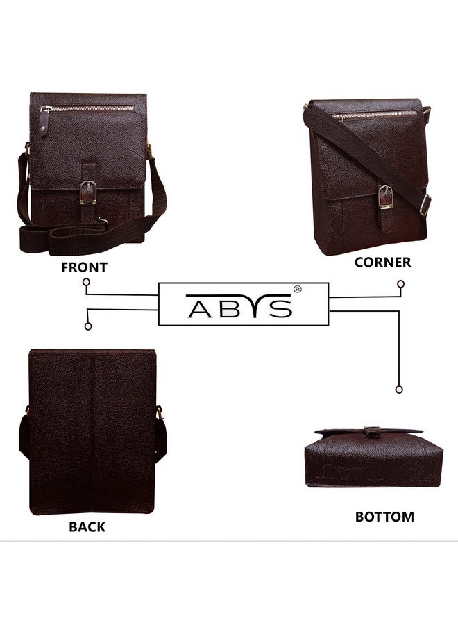 ABYS Genuine Leather Dark Brown Sling Bag|||Messenger Bag For Men And Women (U005DB) - Image 5