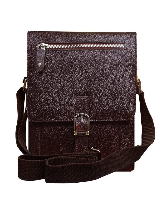 ABYS Genuine Leather Dark Brown Sling Bag|||Messenger Bag For Men And Women (U005DB) - Image 1