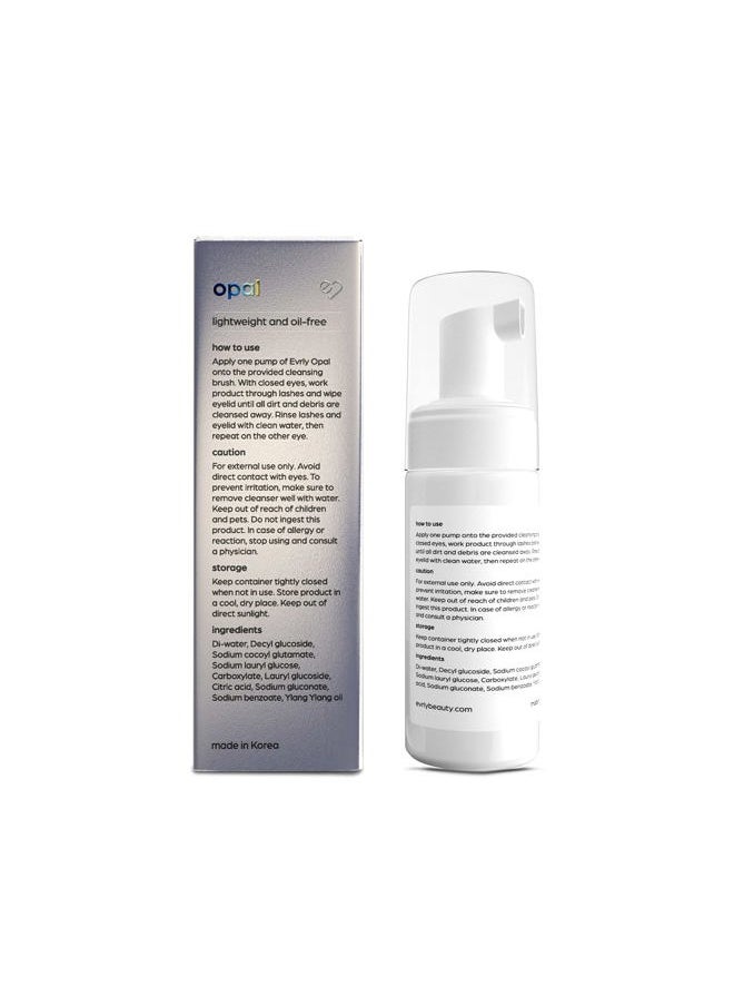 EVRLY - Beverly Hills OPAL Foaming Eyelash Extensions and Eyelid Cleanser, Removes Oil and Protein from Natural Lash, Improves Retention of Extensions, Sensitive Formula, Paraben Free, Sulfate Free - Image 1