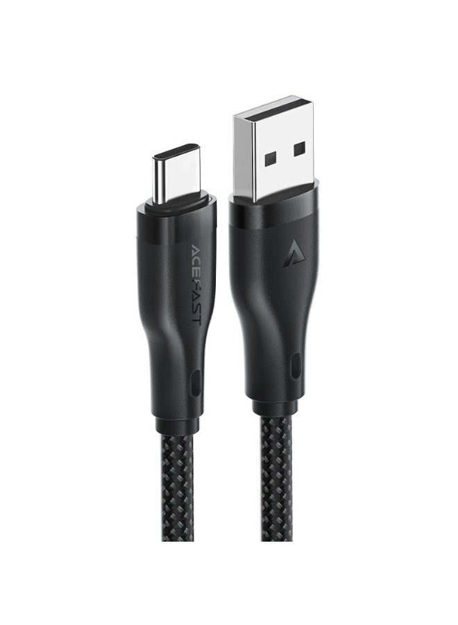 ACEFAST Charging Data Cable C8-04 USB-A to USB-C,Fast Charging and Data Transfer Cable, 1.2m Durable Nylon Braided - Black - Image 3