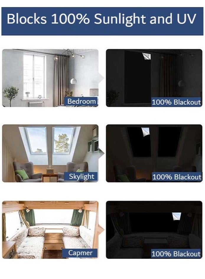 Forest Home Blackout Curtain, 100% Black Out Curtain, Window Shade, Free to Cut, Easy to Stick On, No Drill, Blackout Window Curtain for Baby Nursery, Bedroom, Living Room, RV (200x145cm) - Image 2