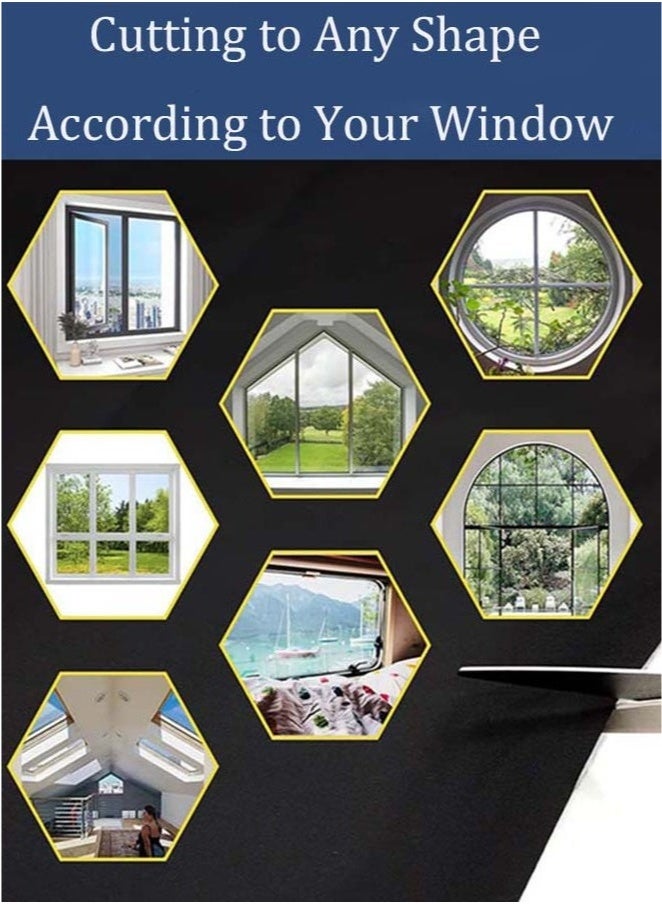 Forest Home Blackout Curtain, 100% Black Out Curtain, Window Shade, Free to Cut, Easy to Stick On, No Drill, Blackout Window Curtain for Baby Nursery, Bedroom, Living Room, RV (200x145cm) - Image 5