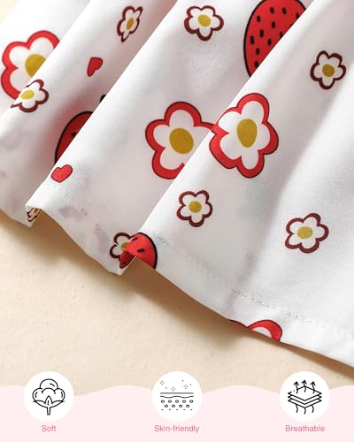 Mioglrie Baby Girl Dress 12-18 Month Girl Clothes Summer Infant Outfits Newborn Ruffle Sleeveless Strawberry Red Sundress Cute Dresses for Girls - Image 5