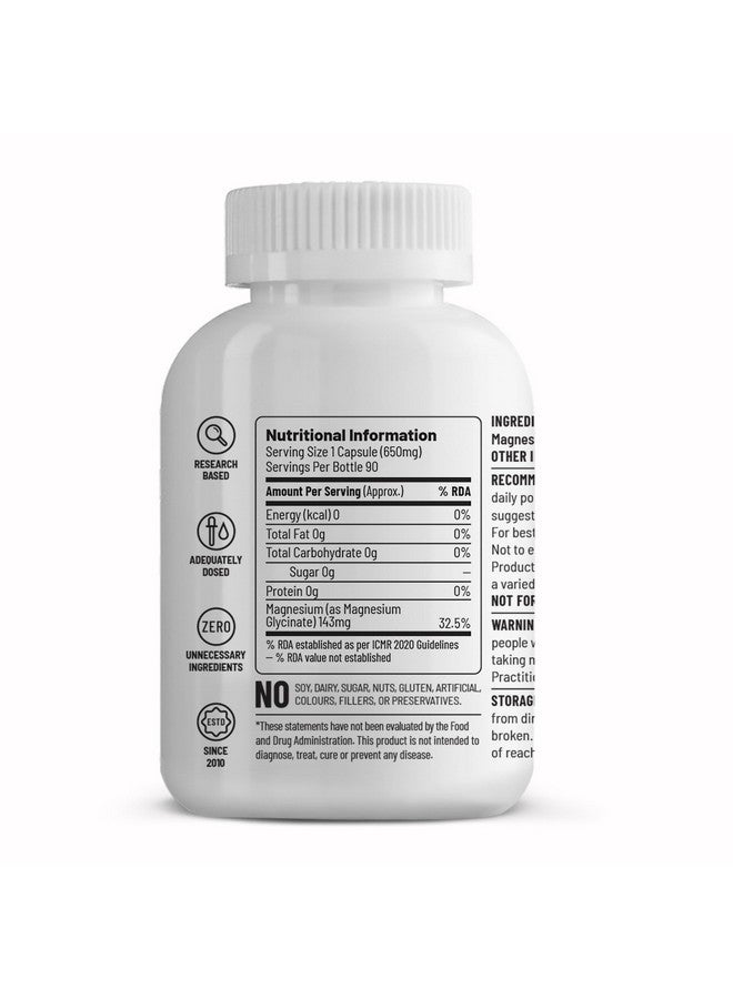 Unived High Absorption Magnesium Glycinate Chelate Buffered - 650mg - 22% Elemental Magnesium - 90 Capsules - Image 2