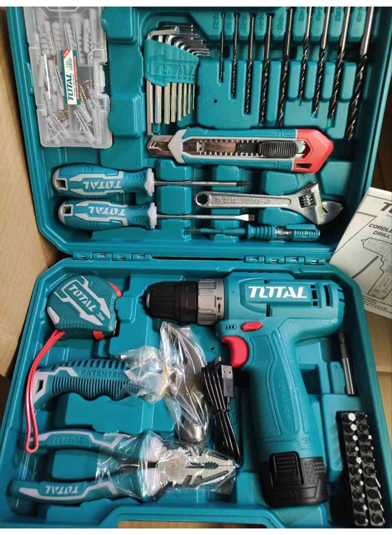 TOTAL 12V 129-Piece Rechargeable Drill Kit - Image 2