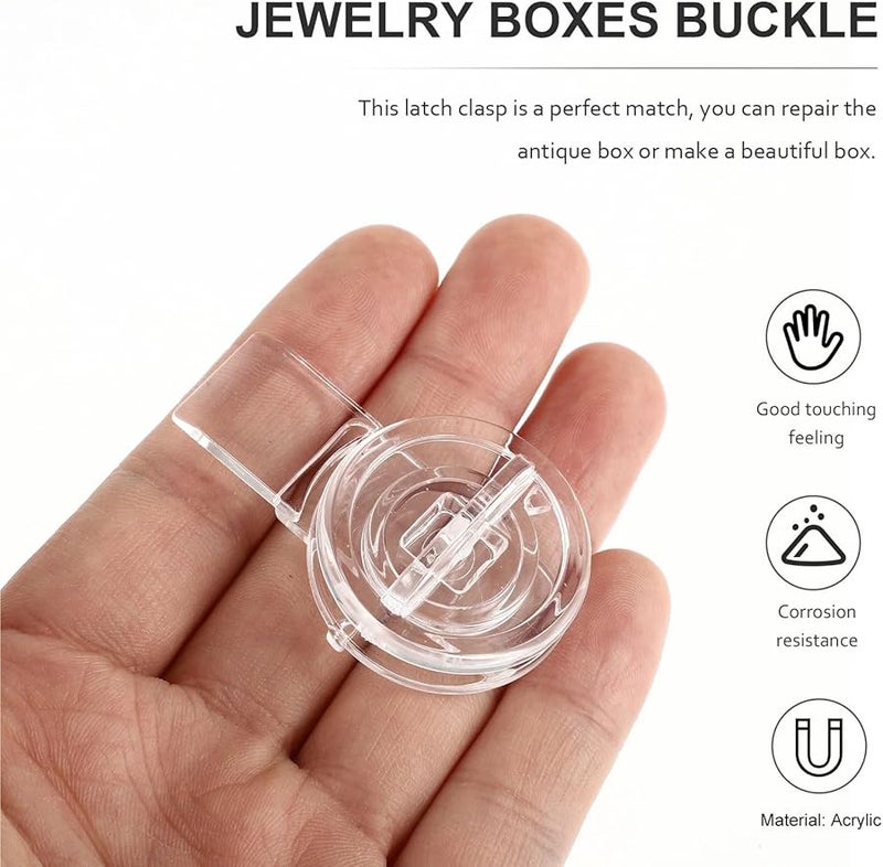 Clear Acrylic Hinge Hasp 15Pcs Door Latch Small Hasp Locks Wooden Padlock Mini Clasp - Image 5