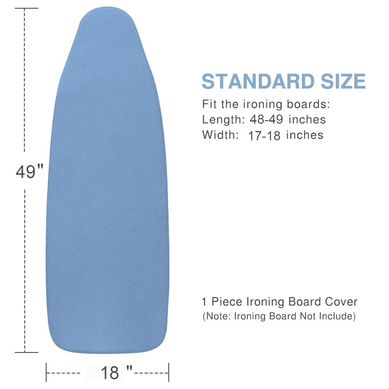 VividPaw Ironing Board Cover and Pad 18x49, Extra Wide, Thick Padding, Elastic Edge, Silicone Coated, Resist Scorching, Heavy Duty Iron Board Covers (Silicone Coating-Blue, 18" x 49") - Image 5