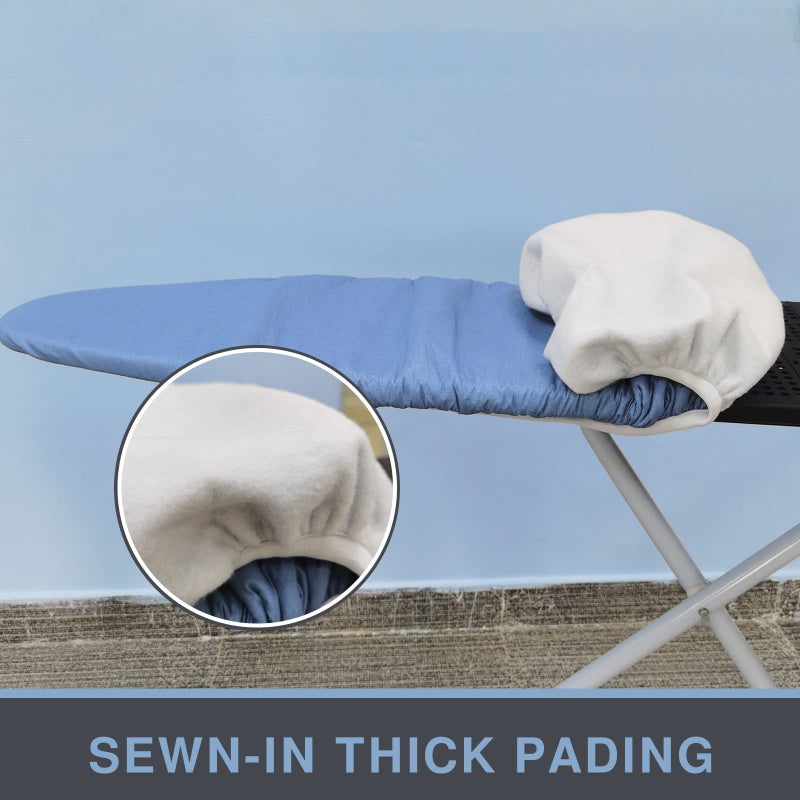 VividPaw Ironing Board Cover and Pad 18x49, Extra Wide, Thick Padding, Elastic Edge, Silicone Coated, Resist Scorching, Heavy Duty Iron Board Covers (Silicone Coating-Blue, 18" x 49") - Image 3