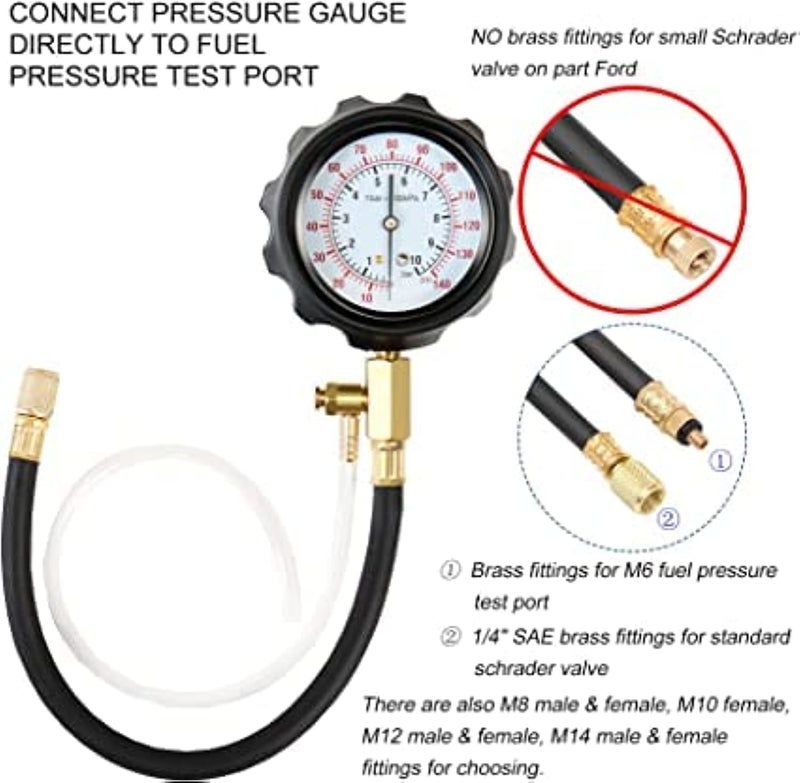 AQSON Gasoline Engine Compression Tester Kit with Pressure Gauge and Accessories - Image 3