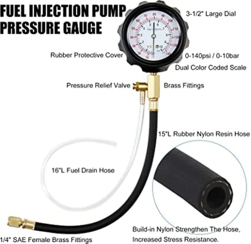 AQSON Gasoline Engine Compression Tester Kit with Pressure Gauge and Accessories - Image 2