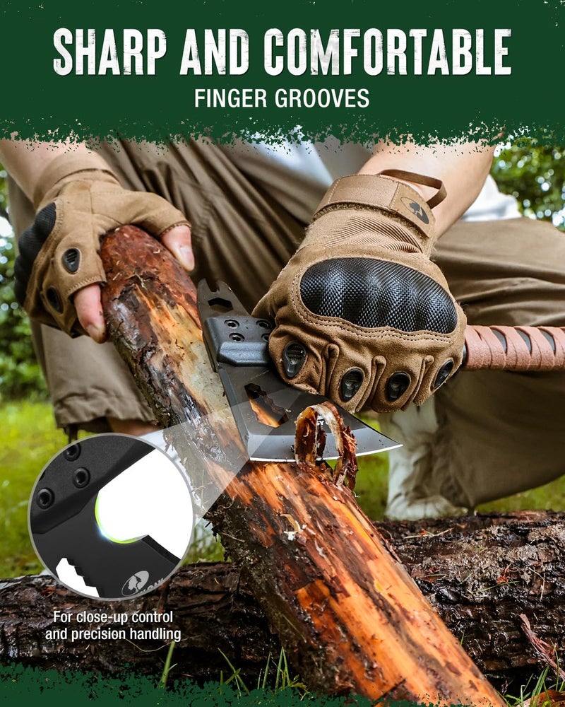 MOSSY OAK 12" Camping Axe and Survival Hatchet with Sheath, Compact Outdoor Multitool Hatchet with Hex Wrench Slots, Non-Slip Dual-Color Handle, Small Camping Gear for Hiking, Chopping, Hunting - Image 4