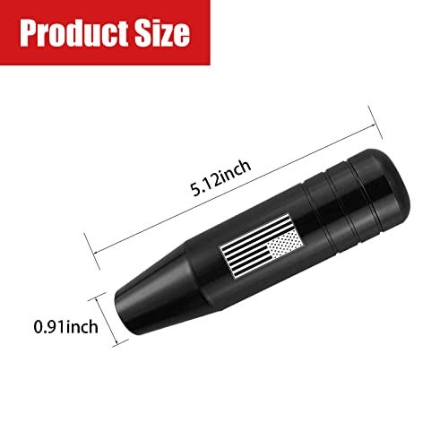 Miytsya Pack-1 Gear Stick Shifter Knobs, American Flag Design Metal Gear Stick Shift Knob, Automatic Shift Knob, Weighted Car Shift Handle Knob Fits Most Auto Transmission Vehicle (Black) - Image 2