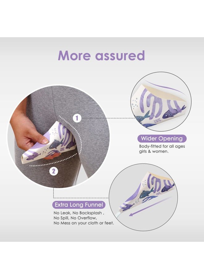 TRIPTIPS Female Urinal Disposable Female Urination Device Urinal for Women Foldable Pee Funnel for Women Waterproof Paper Stand and Pee Cup for Public Toilets, Traveling, Camping (Pack of 12) - Image 4