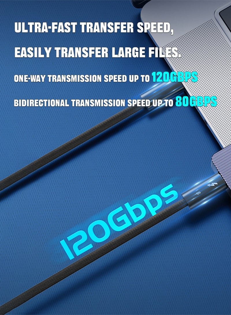 مي فازا كابل بيانات Thunderbolt 5 - من النوع C يدعم PD 3.1 شحن سريع 240 واط - يدعم 8K/5K/4K - يدعم عرض النطاق الترددي 120 جيجابت في الثانية/80 جيجابت في الثانية - متوافق مع Thunderbolt 4/3/USB4.0/3.2/3.1/3.0 - مناسب لأجهزة الكمبيوتر المحمولة والشاشات والأجهزة اللوحية والهواتف المحمولة وبطاقات الرسومات الخارجية - Image 3