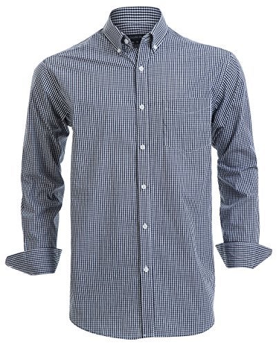 Double Pump Mens Button Down Shirts Cotton Long Sleeve Shirts Regular Fit(SL17B,L) - Image 1