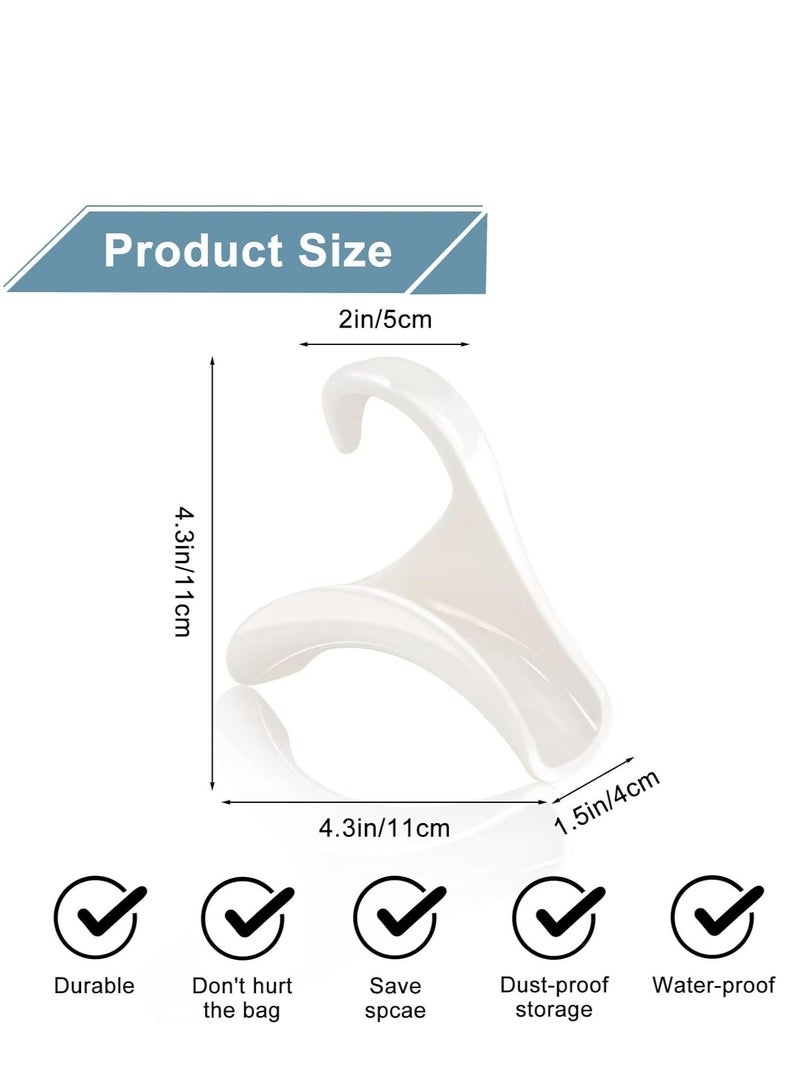 Oasisgalore 6-Pack Handbag Hanger Hooks for Closet: Organizer for Bags, Backpacks, Scarves, Belts, and Ties (White).  - Image 2
