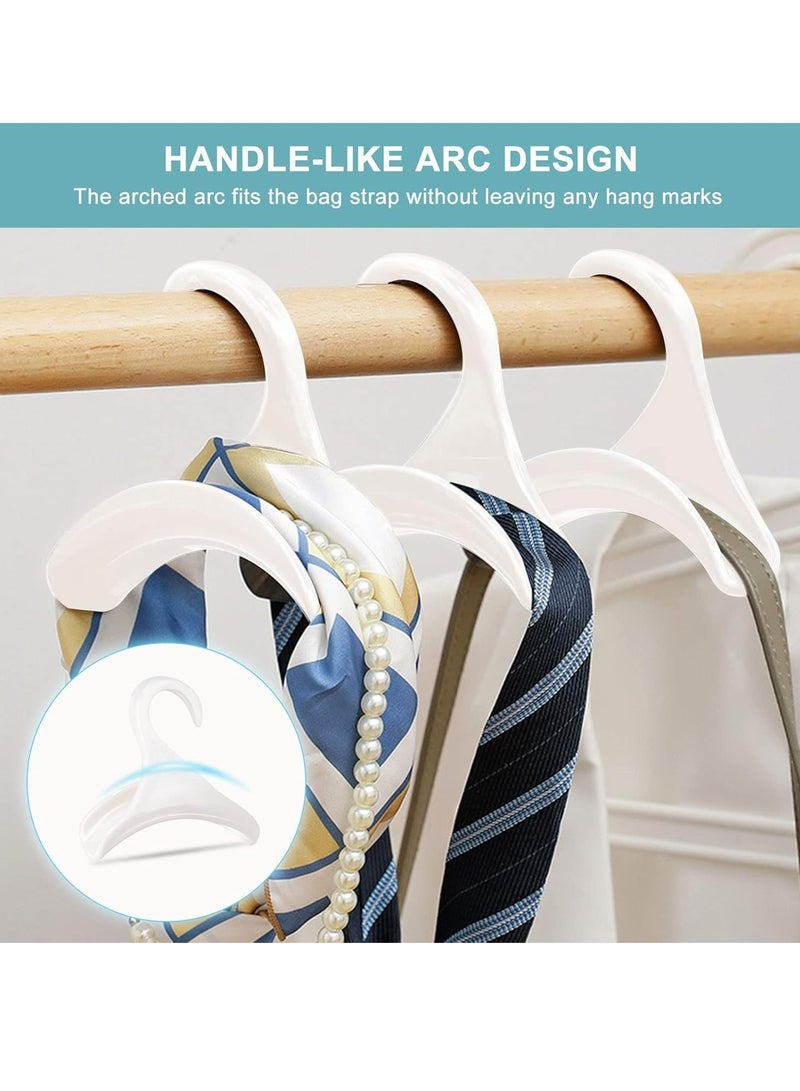Oasisgalore 6-Pack Handbag Hanger Hooks for Closet: Organizer for Bags, Backpacks, Scarves, Belts, and Ties (White).  - Image 3