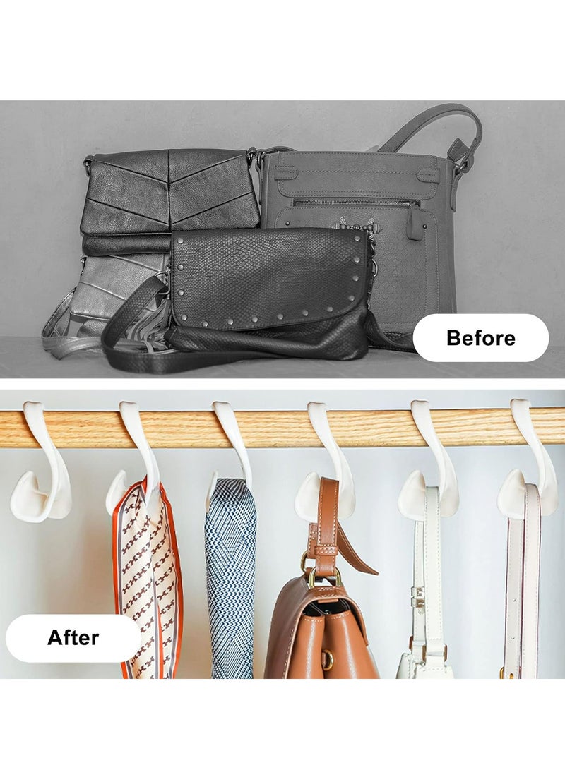 Oasisgalore 6-Pack Handbag Hanger Hooks for Closet: Organizer for Bags, Backpacks, Scarves, Belts, and Ties (White).  - Image 5