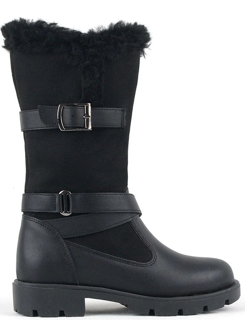 Raker Black Long Zippered Girls' Boots