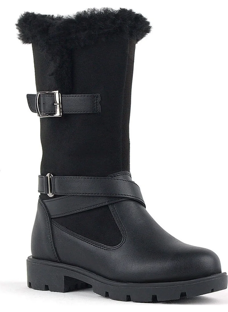 Raker Black Long Zippered Girls' Boots