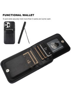 General IPhone 15 Pro Max Case Wallet with Credit Card Holder, Flip Premium Leather Magnetic Clasp Kickstand Heavy Duty Protective Cover for IPhone 15 Pro Max 6.7 Inch  - Image 3