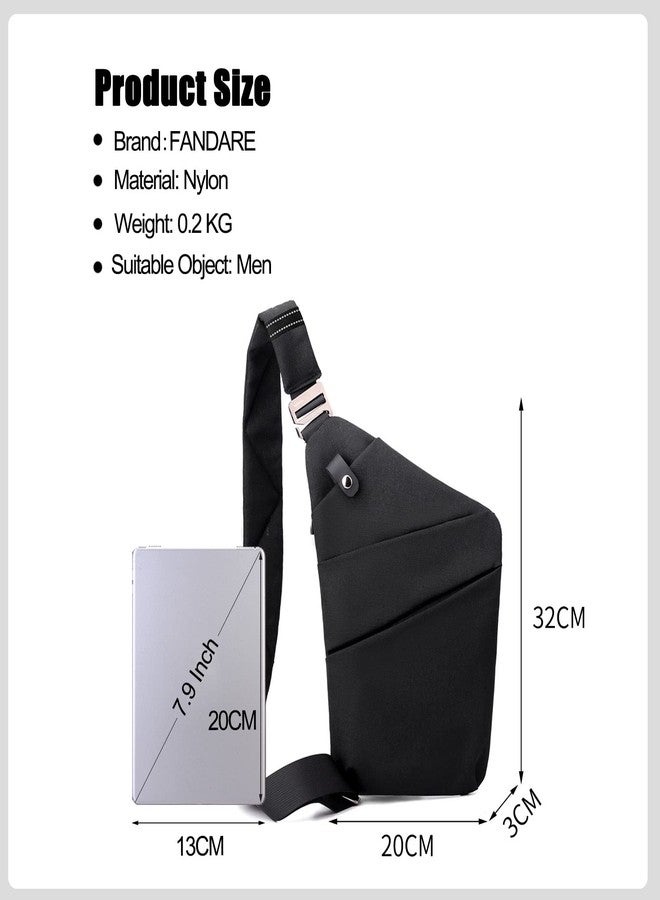 FANDARE Anti-Theft Sling Bags Chest Shoulder Backpack Crossbody Bags Cover Pack Rucksack Crossbody Bag for Men Women Travel Hiking Bicycle Sport Gym Daypacks NylonBlack B - Image 4