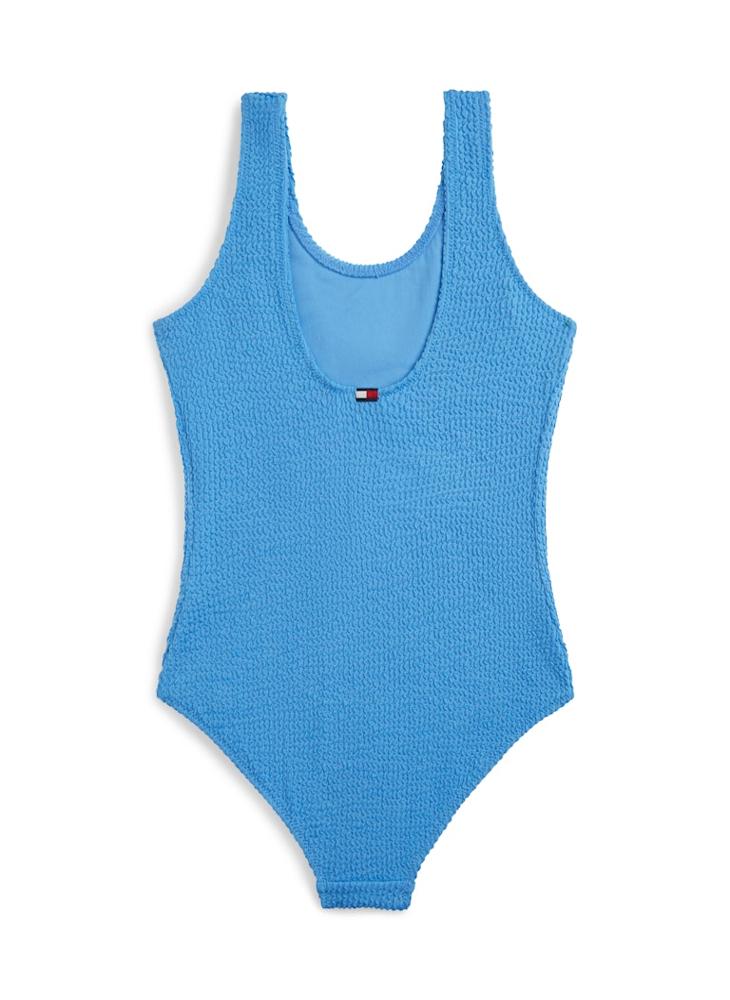 TOMMY HILFIGER Logo Embroidery Textured Scoop Back Swimsuit - Image 2