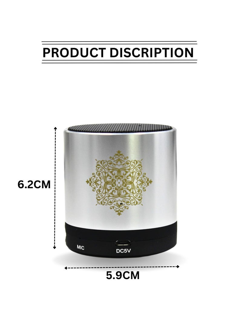 Portable quran speaker, Bluetooth Speaker,with remote,Holy Quran Speaker With Tafseer and Hadith in Voice of many Famous Reciters, (Silver/black) - Image 4