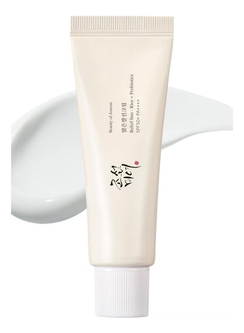Rice Relief Sun Rice + Probiotics Sunscreen for face moisturizing sunblock with SPF 50 PA++++ Korean sunscreen skincare 50ml - Image 1