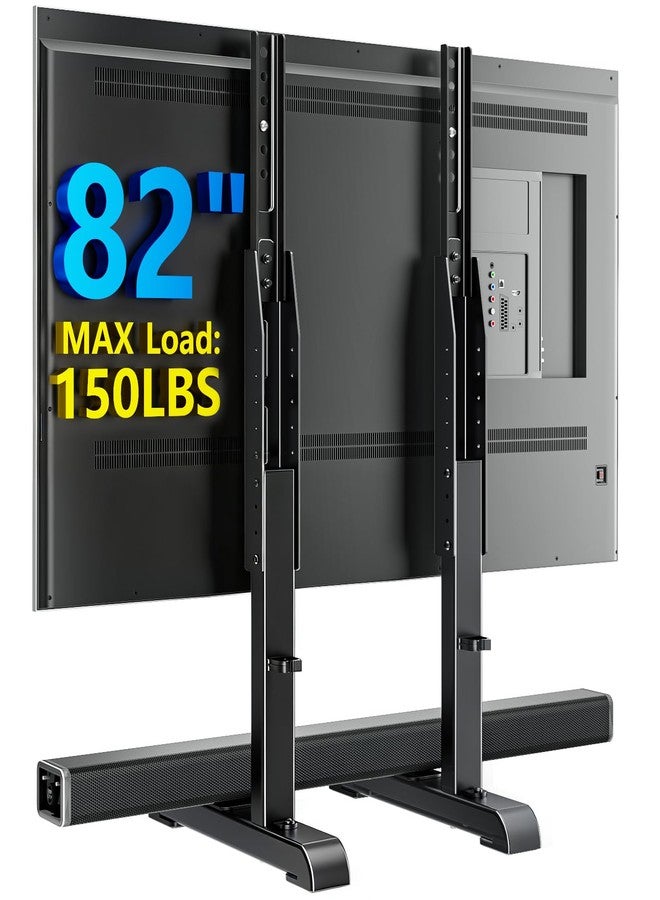 AX WABER Universal TV Stand, Table Top TV Stand Base Wobble-Free Replacement for Most 24 to 80 Inch LCD LED TVs, 7 Height Adjustable TV Legs Hold up to 150lbs, Max VESA 800x500mm, Black AX10TB02 - Image 1