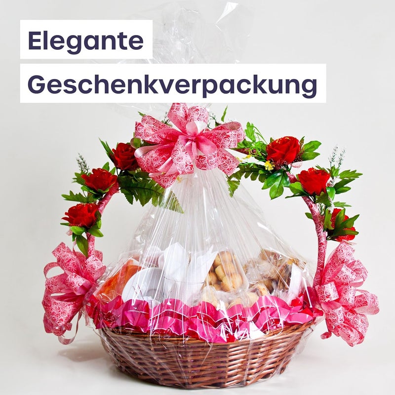 volila Clear Cellophane Wrap Roll (31.5 in x 100 ft) - Folded Cellophane Wrap for Gift Baskets Treats, Flower Wrapping - Image 5