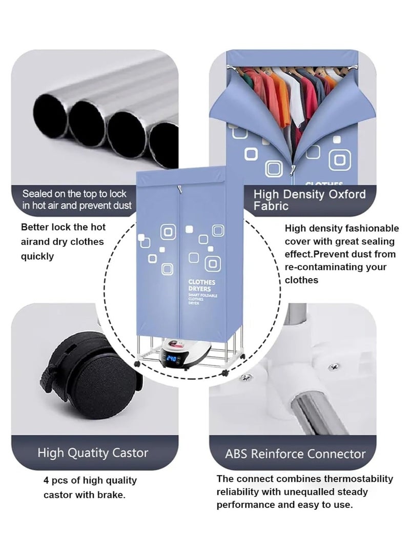 High-Power Portable Electric Clothes Dryer, Smart Clothes Drying Rack, 1200W, 15kg Capacity, Timer, 1.8m Cord (With remote)  - Image 5