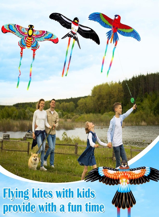 Easywiny 4 pcs Large Fishing Rod Kite for Adults 23.62 Inch Vivid Swallow Parrot Phoenix Butterfly Kite Bulk, Easy to Fly Kites for Adults Family in Spring Outdoor Beach Team Building - Image 4