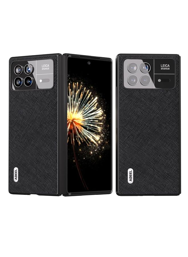 Case For Xiaomi Mix Fold 3 ABEEL Cross Texture Genuine Leather Phone Case