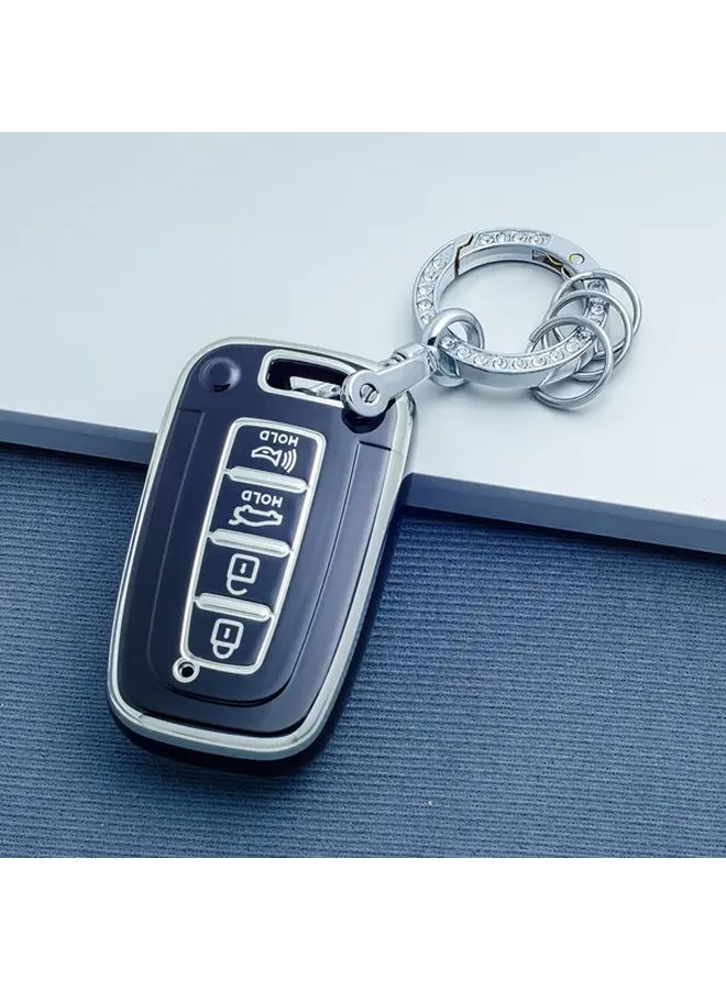 Black Golden TPU Key Fob Case Cover for Hyundai IX35 Elantra Sonata Sorento Sportage K3 K5 - Image 1