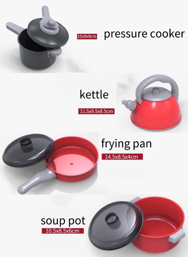 جني ثروة مجموعة ألعاب مطبخ للأطفال مكونة من 59 قطعة، مجموعة ألعاب التمثيل للأولاد والبنات، لعبة تقطيع الفاكهة، لعبة الطبخ المحاكاة - Image 5