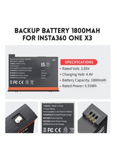 Anmi 2 Packs Replacement for Insta 360 x3 Battery 1800mAh and Battery 3-Channel Fast Charge Hub Compatible with Insta 360 x3 Accessories High Capacity Electric Core (Fully Compatible with Original)  - Image 5