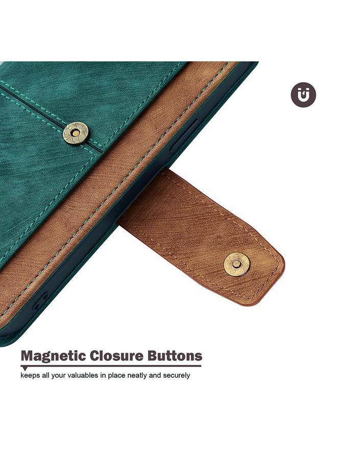 S-TOP Case For iPhone 15 Pro Max Color Stitching Skin Feel Leather RFID Blocking Phone Case - Image 5