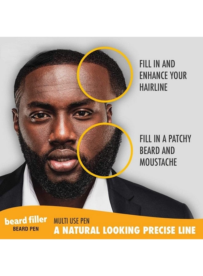 Betued Barber Pencil Beard Pencil Filler For Men Barber Pencil For Lineup Household Beard Pencil Liner Long Lasting Repair Shape Beard Pen Water/Sweat Proof Beard Filler Shaping Styling Tool(Black) - Image 5