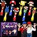 Sauyoza 36 Pcs Game Party Favors LED Finger Lights Glow in the Dark Birthday Party Supplies Goodie Bag Stuffers Classroom Treasure Box Prizes for Kids - Image 2