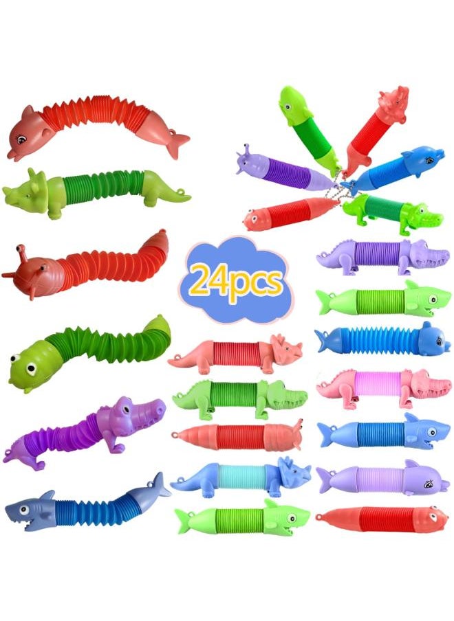 Generic Pop Tubes Fidget Toys 4 Pack,Party Favors Supplies Birthday Gifts Goodie Bags Stuffers for Kids Adults,Sensory Toys for Anxiety ADHD Stress Relief,Carnival Treasure Box Toys Classroom Prizes (24) 