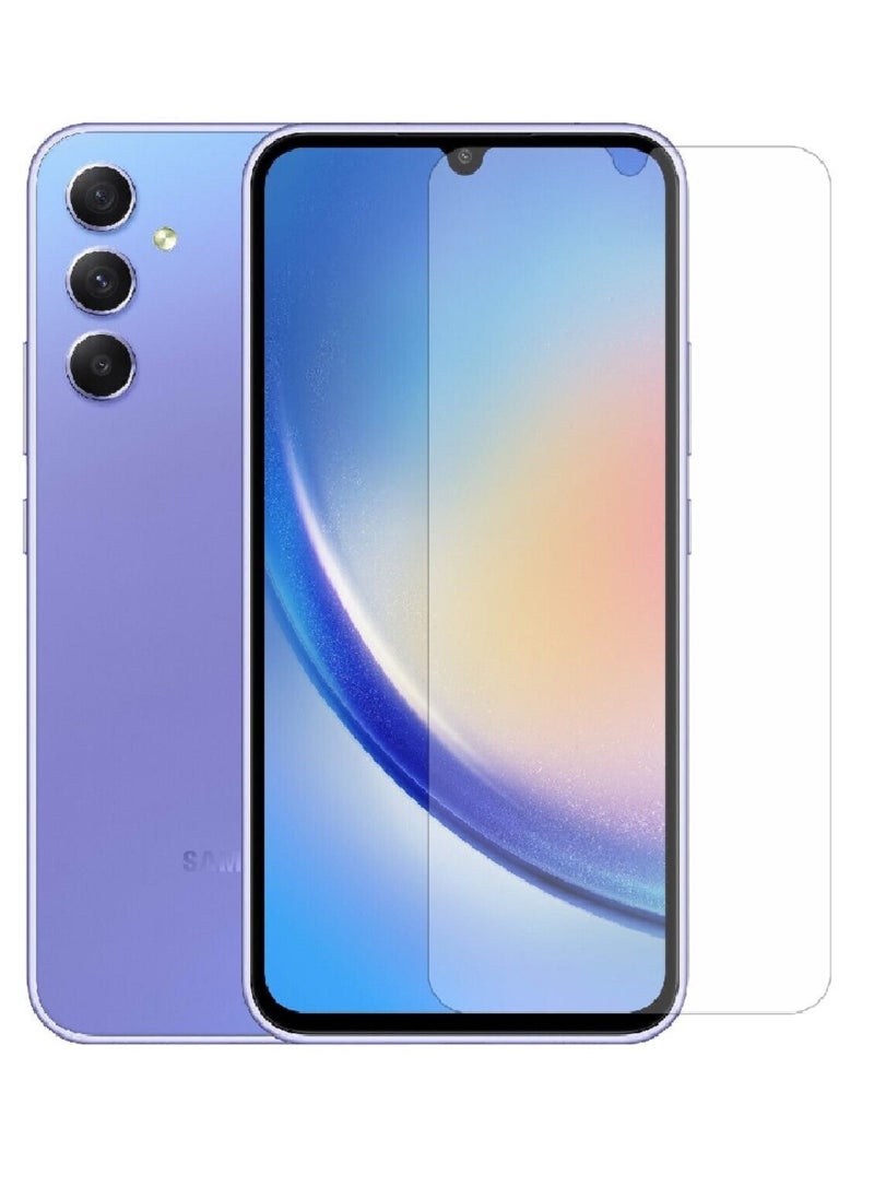 Super Tempered Glass Screen Protector Clear Designed For Samsung Galaxy A34 Full Screen Coverage And Bubble Free - Image 1