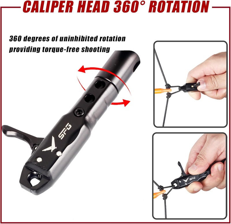 SP.G Bow Release for Compound Bow, Comfortable Wrist Strap Archery Release Trigger for Arrow Release, Adjustable Compound Bow Release Aids 360° Rotate Caliper with Foldback Design - Image 5