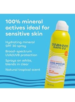 The Seaweed Bath Co. Seaweed Bath Co. Clear Moisture Mineral Spf 30 Broad Spectrum Sunscreen Spray 6 Ounce Sustainably Harvested Seaweed Algae Coconut  - Image 4