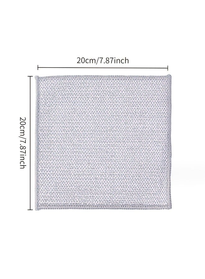 6pcs Double-Sided Wire Dishcloth good quality steel wire dishwashing cloth, daily cleaning cloth Mesh Steel Fiber Kitchen Dishcloth silver wire dishcloth - Image 5