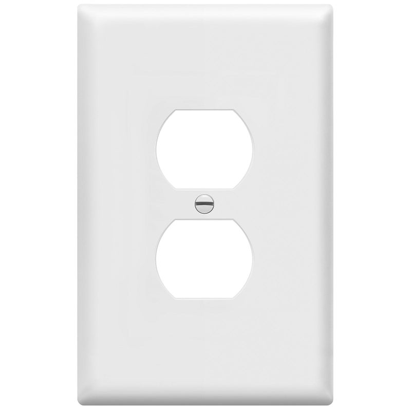 ENERLITES Duplex Receptacle Outlet Wall Plate Jumbo Outlet Covers Gloss Finish Oversized 1Gang 55 x 35 Polycarbonate Thermoplastic 8821OW White