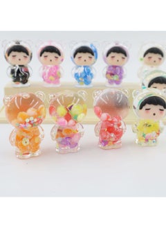 Generic Explosions Acrylic Oil-in-the-Box Luminous Rainbow Sugar Series Mengmeng Bear Keychain Jewelry-Color:One [bulk] 10 Colors Mixed Hair  - Image 4